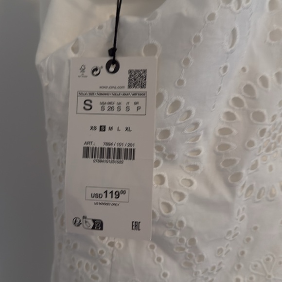 NWT Zara Eyelet Dress - Picture 3 of 6